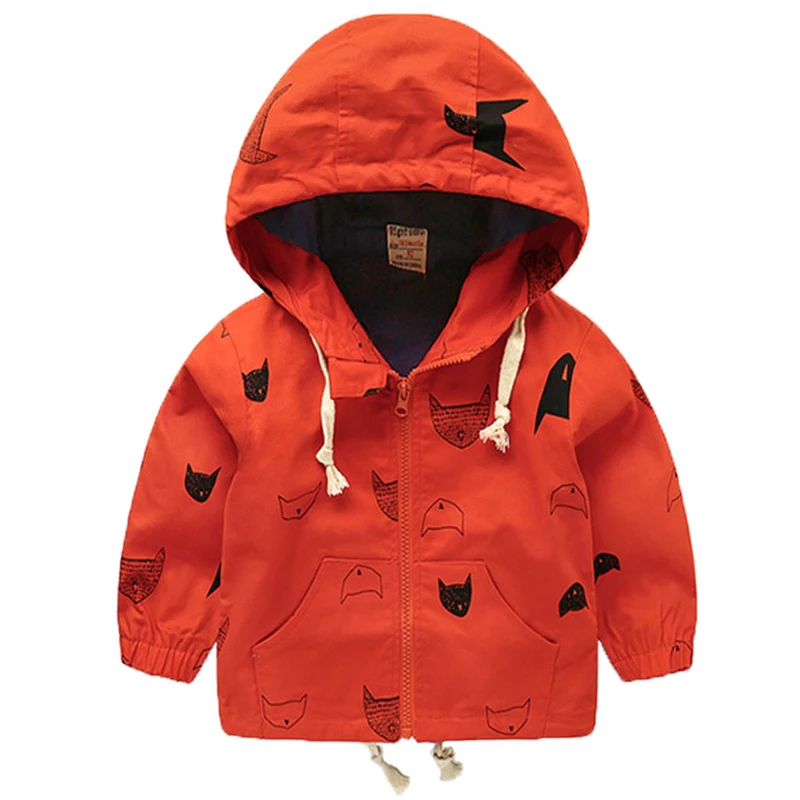 

Boys Clothing For Kids Windbreaker Jacket 2018 New Spring Autumn Baby Boy Casual Clothes Children Printing Hooded Coat 2-7 Years