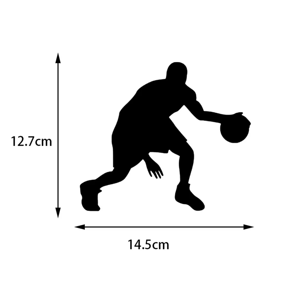 14.512.7CM Interesting Pattern Basketball Player Sticker Motorcycle Waterproof Vinyl Car Decals BlackSilverLaser (1)