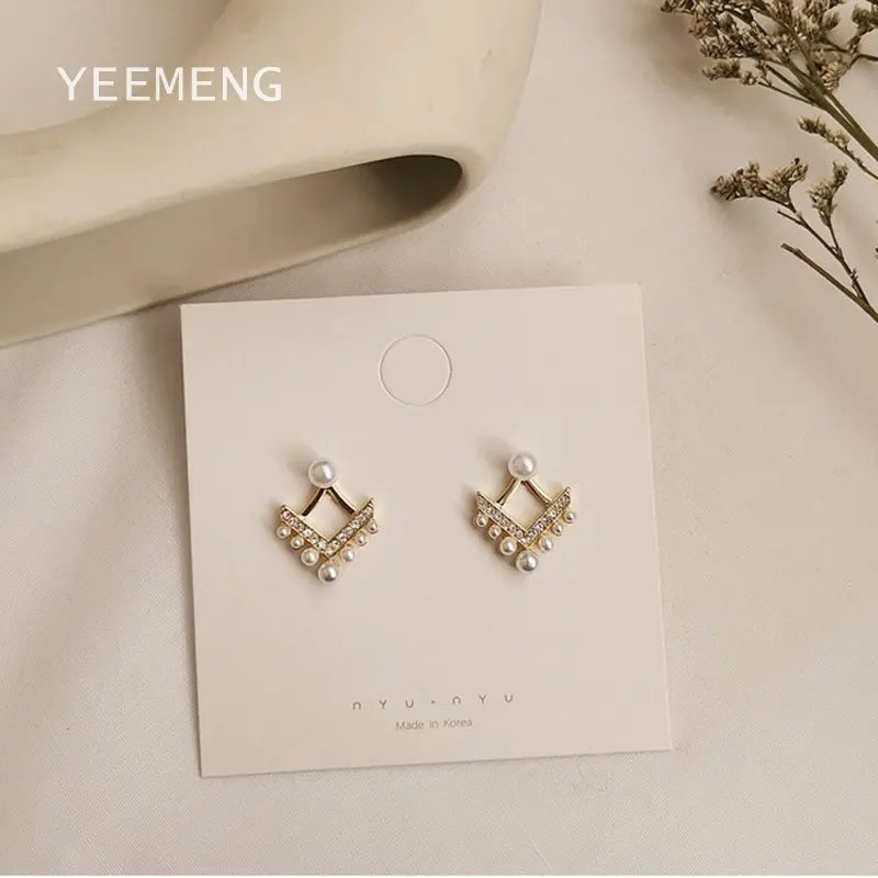 YEEMENG корейский дизайн v образный полые простые Имитация жемчужные серьги