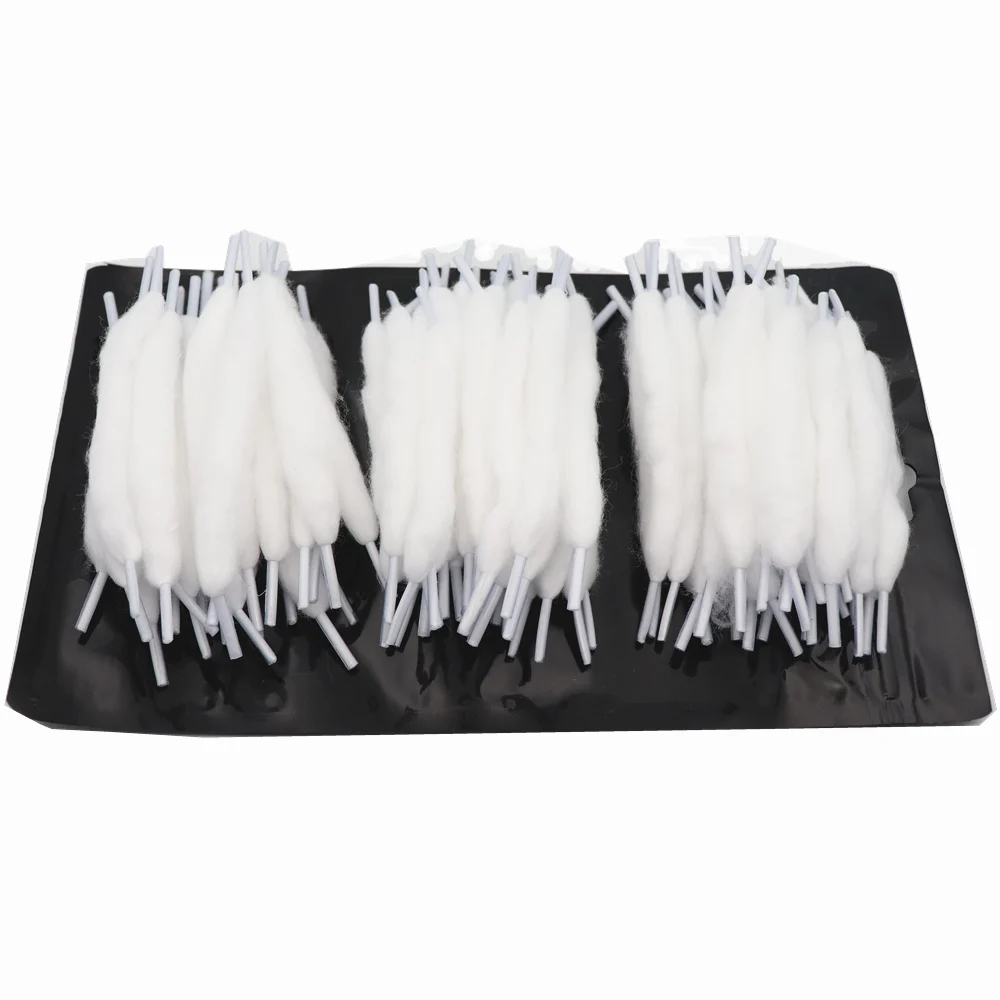 

Original YUHETEC 100MM Shoelace Cotton Thread for Electronic Cigarette 100pcs/lot - WHITE 100PCS/LOT 100MM