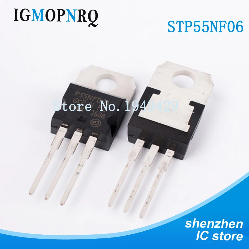 10PCS STP55NF06 TO 220 P55NF06 MOSFET N Ch 60 Volt 55 Amp New original ...