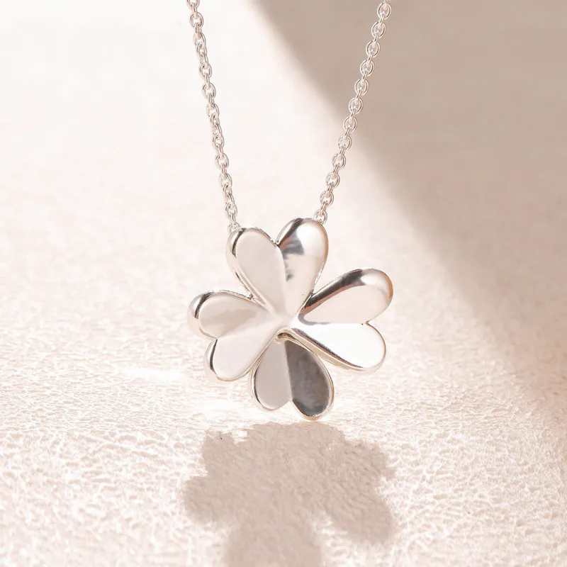 

2019 Spring Lucky Four Leaf Clover Pendants Necklace for women 925 sterling silver link chain pendant necklaces fine jewelry
