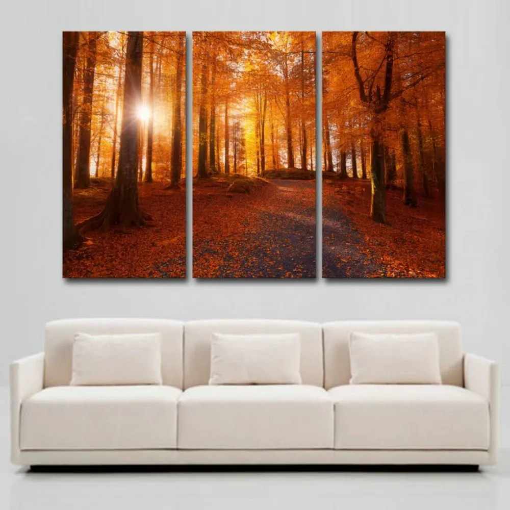

Modern painting simple natural scenery Sanlian landscape painting art mist painting suitable for living room 011 3