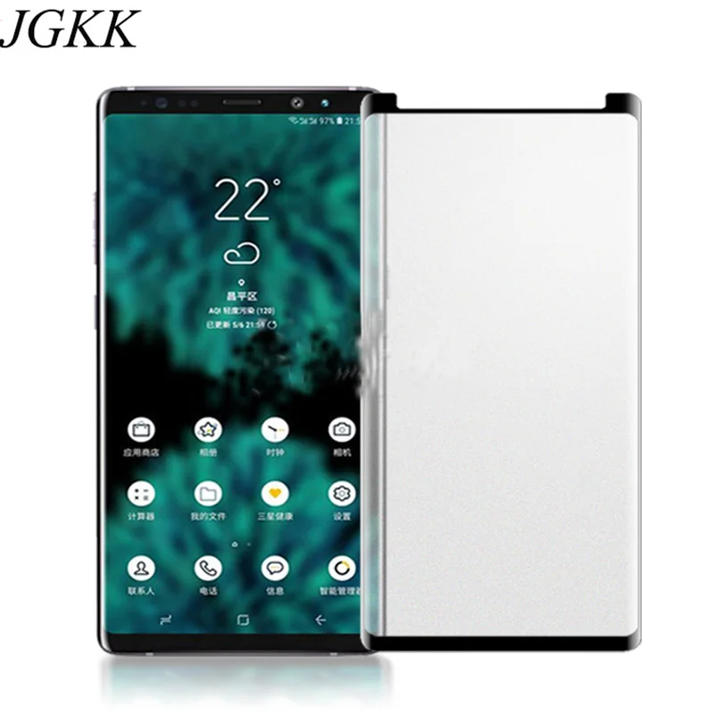 

JGKK 3D Case Friendly Matte Tempered Glass For Samsung Galaxy Note9 No Fingerprint Frosted Screen Protector Film