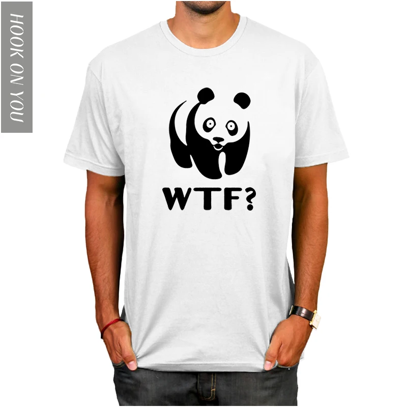 

2018 Women's Tee WTF Panda Top Design T-shirt Men Unisex Women Fitted Fun Kawaii Female Casual T Shirts Women Tops Tees