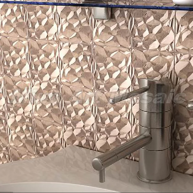 Металлическая мозаичная плитка цвета розового золота для кухни|tile for kitchen|tiling mosaic