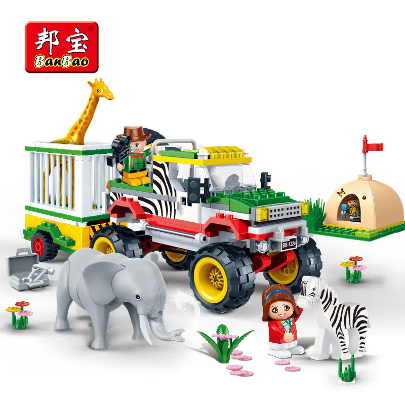 

BanBao 6653 Rescue Animal Tent Camp National Zoo Safari Park Blocks Educational Building Bricks Model Toys Kids Children Gift