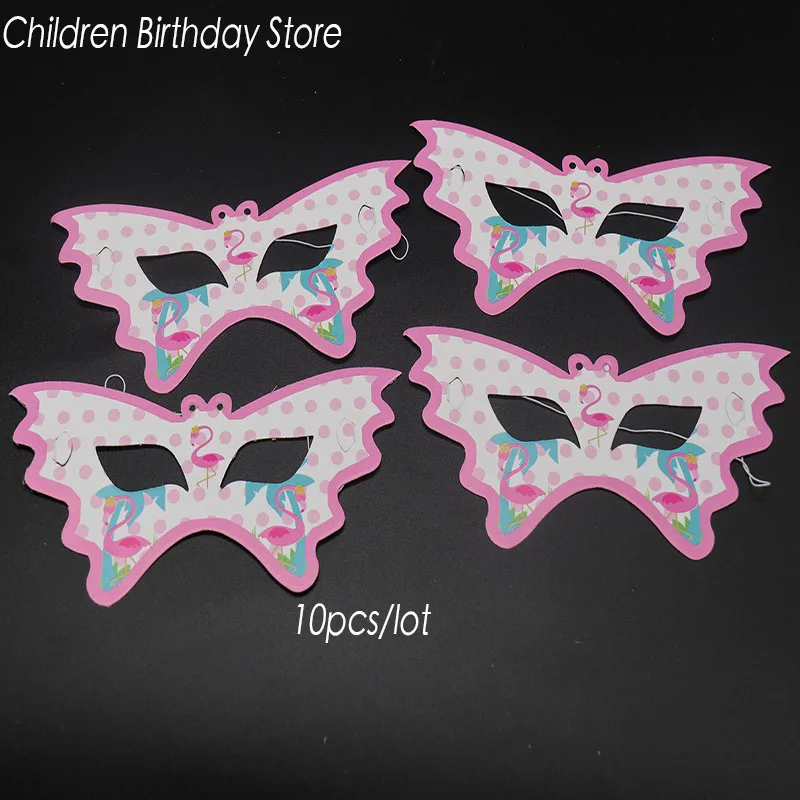 

10pcs/lot Flamingo party masks pink Flamingo birthday party decorations Flamingo face masks baby shower party supplies eye masks