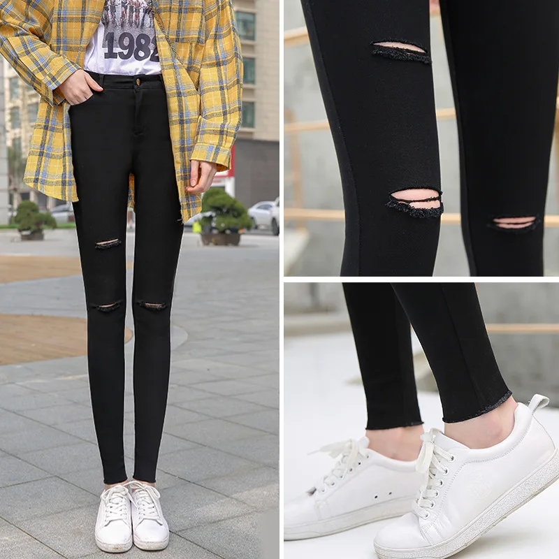 

broeken woman summer baggy pants women trousers pantalon femme ete 2019 autumn pants thin elastic pencil white pants capri