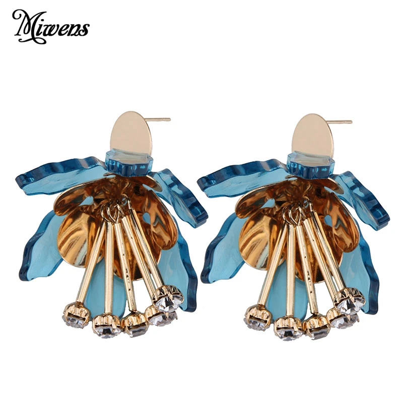 

Miwens Luxury 2017 New Fashion Jewelry Flower Women Earrings For Wedding Party Stud Earring Crystal Beautiful Earrings E404