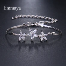 Emmaya модный бренд AAA кубический циркон белый цветок регулируемые браслеты для женщин Элегантный роскошный свадебный подарок на день рождения