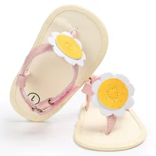 Летняя одежда для новорожденных Одежда для маленьких девочек милый Подсолнух из искусственной кожи, для детей; дышащие Мокасины детские сандалии обувь