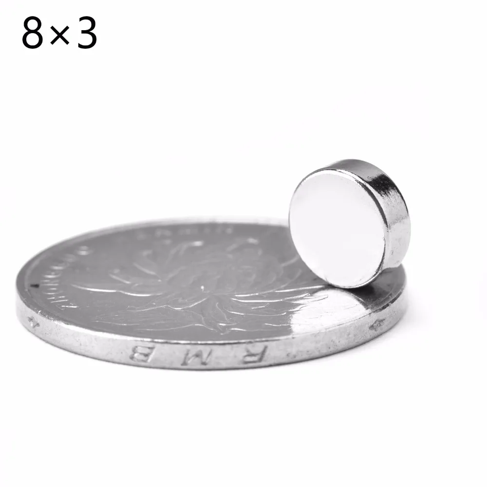 

20Pcs/Lot Strong Rare Earth NdFeB Magnet 8mm x 3mm Neo Neodymium N50 Magnets 8*3 mm Craft Model Disc Sheet Fridge