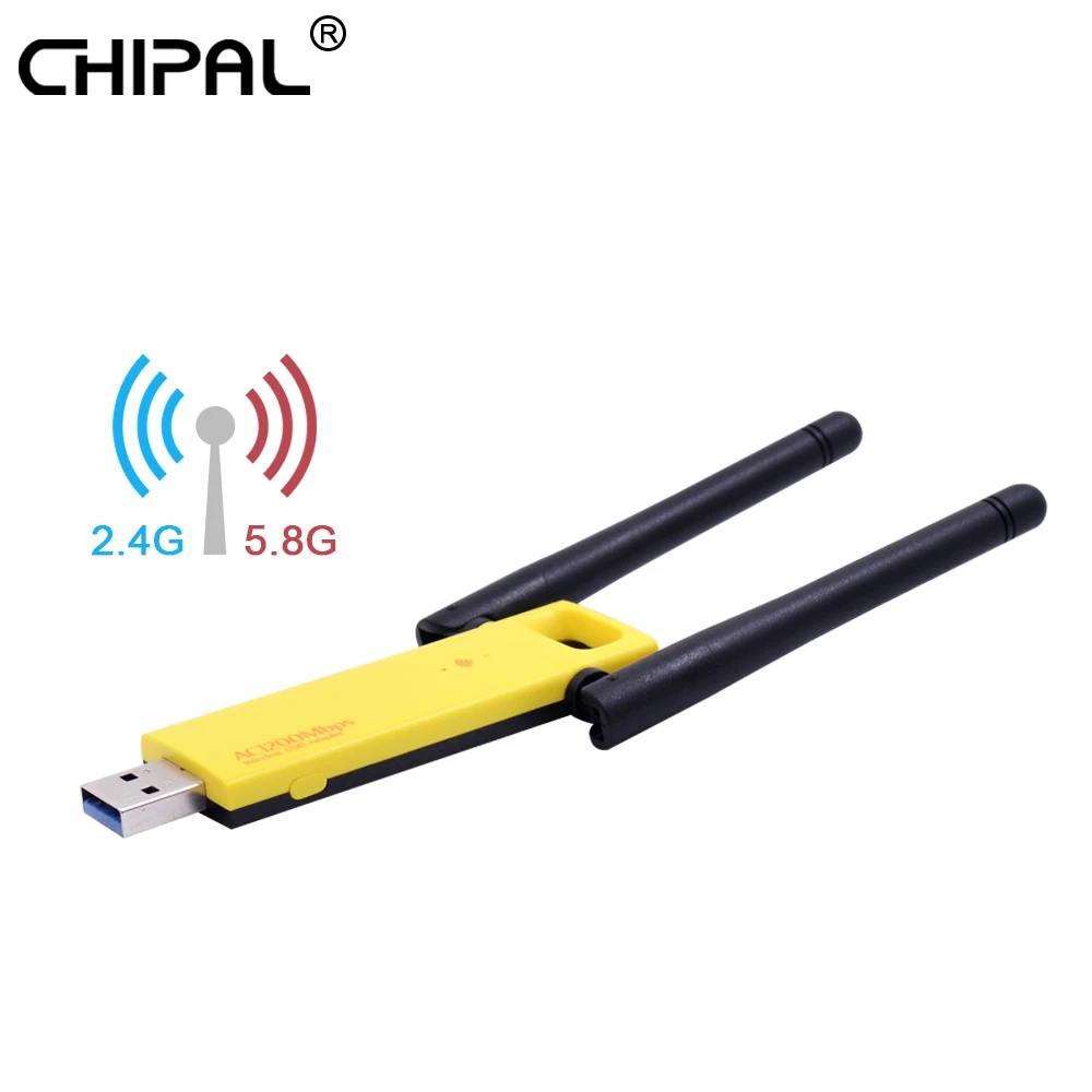 

CHIPAL 802.11AC 1200Mbps USB 3.0 WiFi Adapter Wireless Network Card External 4dbi Antenna PC LAN Wi-Fi Receiver Dongle Soft AP