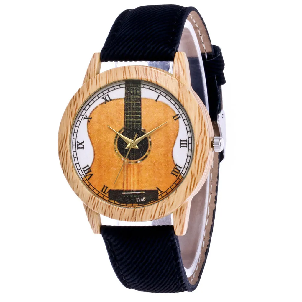 

2019 Women Watches Print guita Top Brand Luxury casual Round High Quality Quartz charm Erkek Kol Saati Reloj Mujer