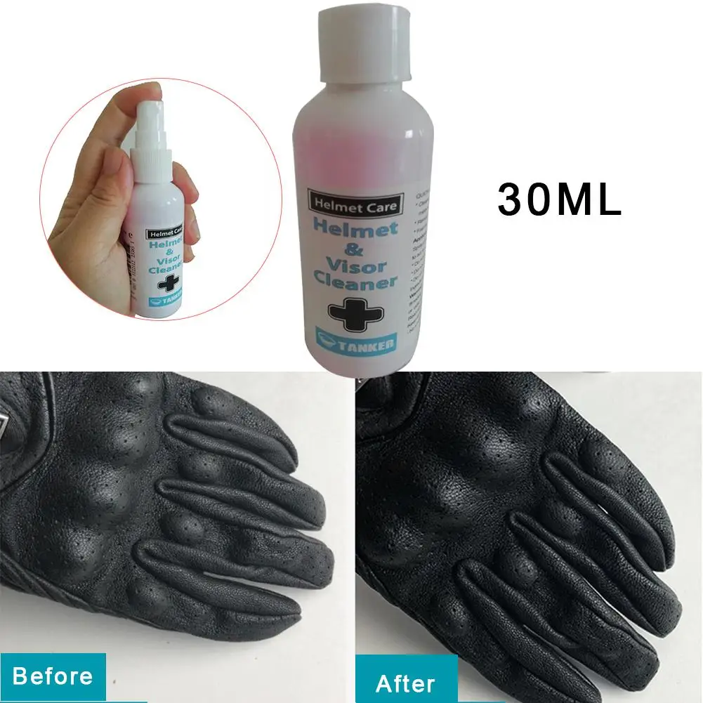 

30ML Motorbike Helmet Visor Cleaner Cleaning Care Agent For Riding Cloth Shoes Gloves Universal Models