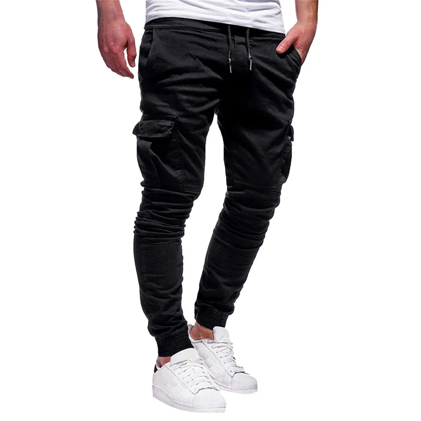 

Black Mens Sweatpants Fashion Men's Sport Pure Color Bandage Casual Loose Sweatpants Drawstring Pant Sport Pants Men Fitness