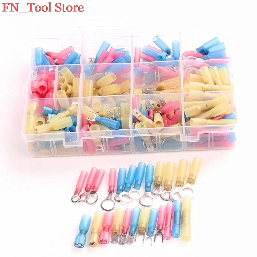 

Hot sale 240PCS/Set Insulated Heat Shrink Electrical Butt Connectors Cable Wire Crimp Terminals Spade Assorted Terminators Kit