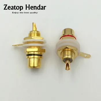 

100Pcs Gold Plated RCA Terminal Jack Plug Female Socket Chassis Panel Connector for Amplifier Speaker