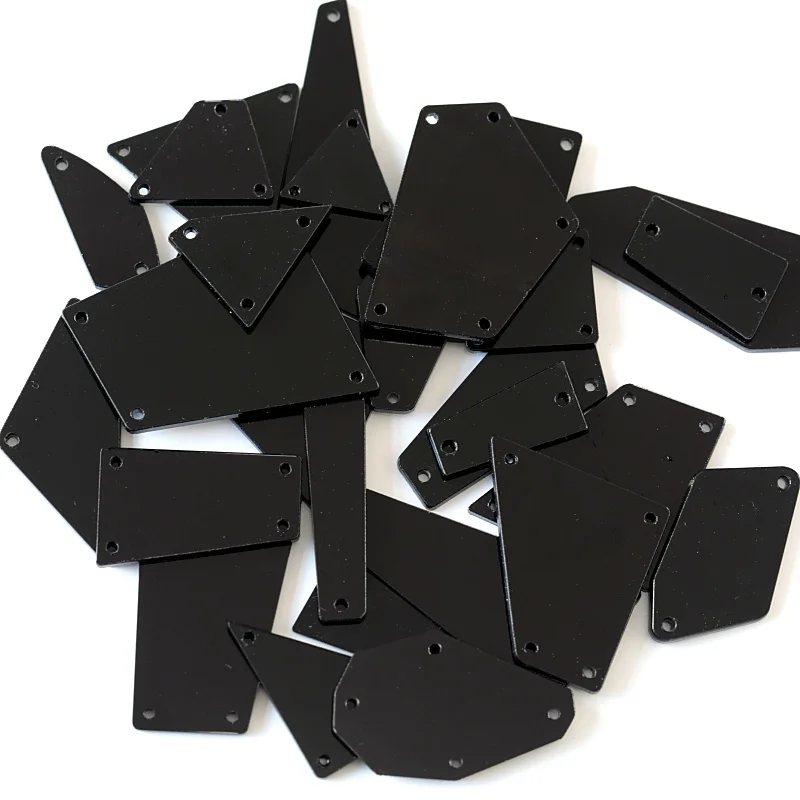 

Punching Sale! 50Pcs Black Mirror Sew On Rhinestones Irregular Acryl Mirror Sew On Rhinestones Crystal Sewing Rhinestones B1052