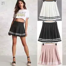 Японская юбка в стиле Харадзюку, полосатая школьная юбка для косплея, высокая талия, Бальные плиссированные юбки в стиле Лолиты, однотонная трапециевидная Матросская форма, Прямая поставка