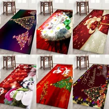 3D Противоскользящий Рождественский тематический Санта-Клаус кухня столовая комната камин коврик фланель утолщаются ковер декор пол ковер