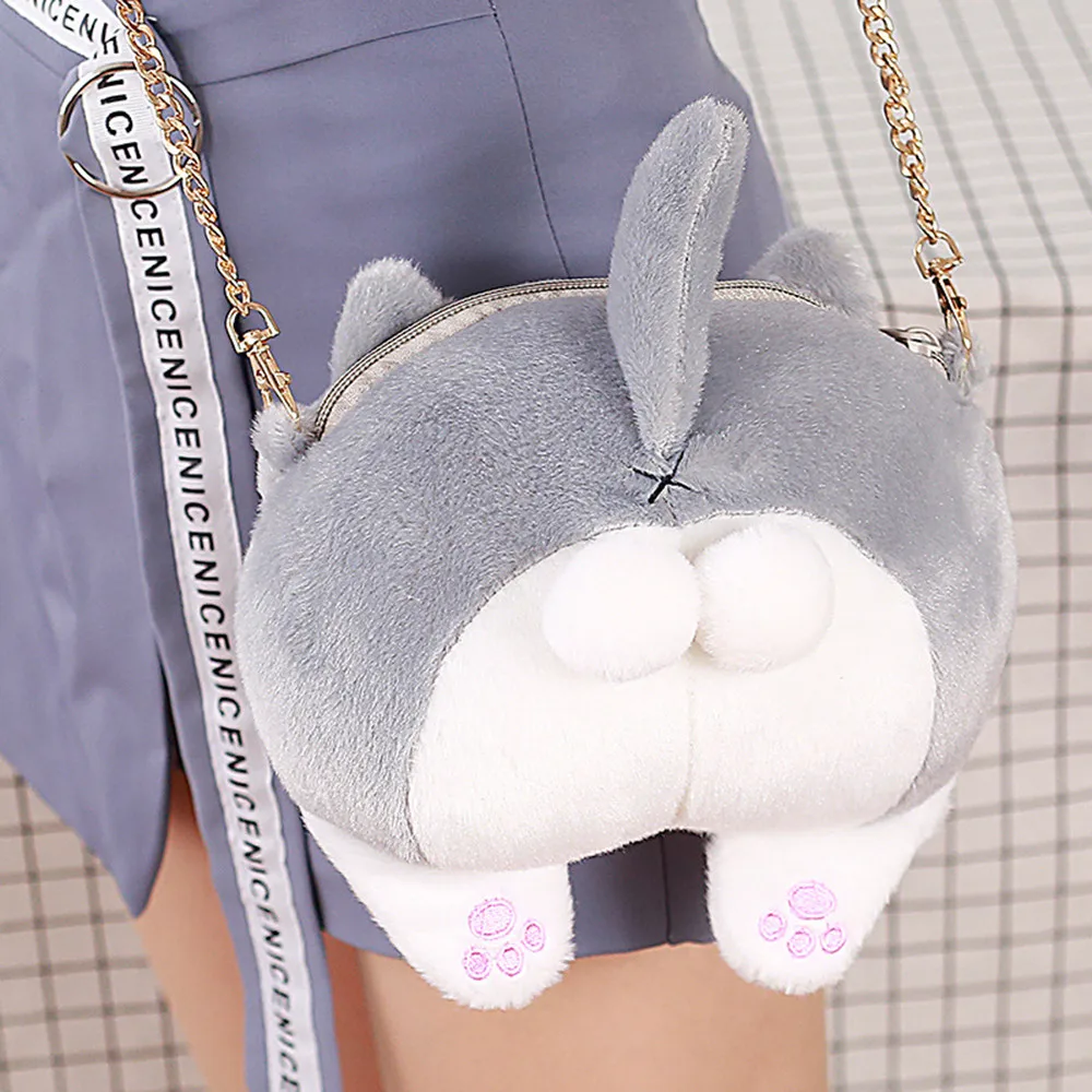 

Hot Sale New Cute Cat Butt Tail Plush Handbag Cell phone Crossbody Bag Crossbody Shoulder Bags Purse
