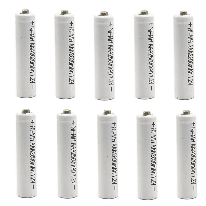 10 шт 2600mAh Ni-MH батареи 1,2 V перезаряжаемые AAA батареи экологически чистые подходят для большинства электронных продуктов