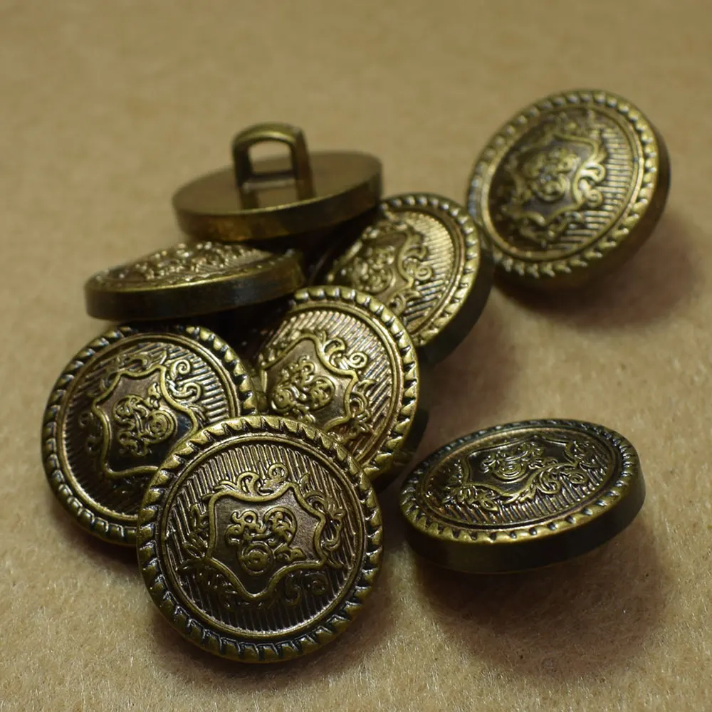 

2PCS Metal Buttons for Clothing Alloy Gold Plated Vintage Windbreaker Jacket Buttons DIY Sewing for Clothing Scrapbooking