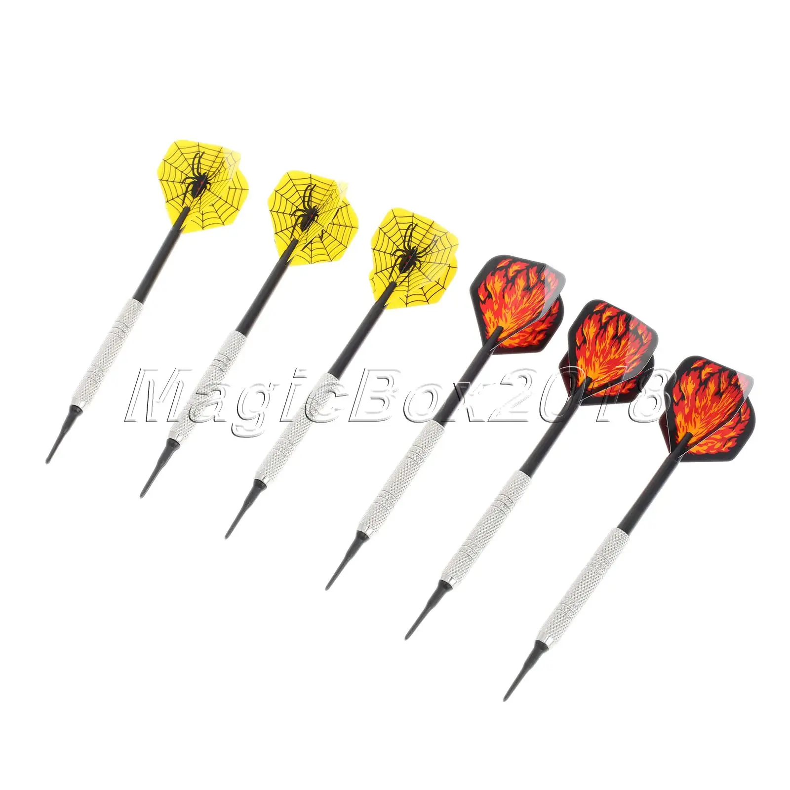 

2 Sets (6 Pcs) 14g & Plastic Soft Needle Tip Dart Stainless Steel Darts Set With Standard Thread Plastic Shaft & Barrel & Flight