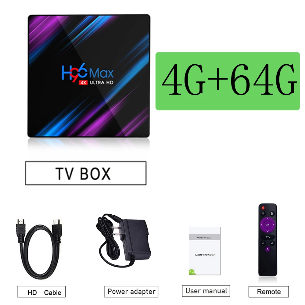 H96 MAX Smart tv Box Android 9,0 4 Гб ОЗУ 16 Гб/32 ГБ/64 Гб ПЗУ Rockchip RK3318 4K MAX HD медиаплеер мини wifi Smart tv телеприставка - Цвет: 4G and 64G