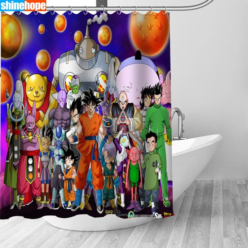 

1PC Dragon Ball Z Shower Curtains for Bathroom Polyester Shower Curtain Printing Curtain Cartoon Shower Curtains