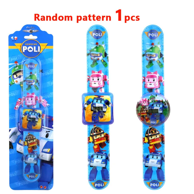 1 11 стилей robocar poli игрушка мультфильм узор Цифровой 3D проекционные часы светодиодный дисплей детские часы игрушки для мальчиков девочек Relogio - Цвет: 1