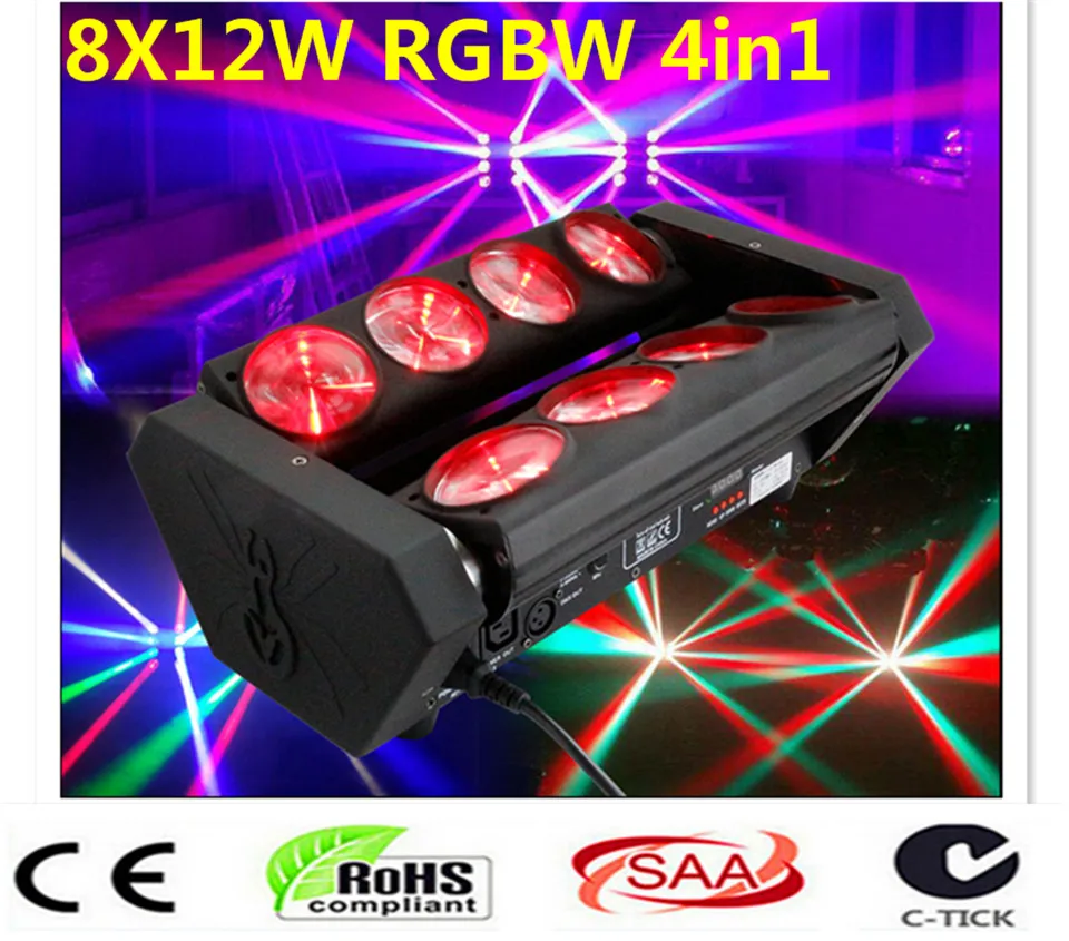 Новейший дизайн LED 11/36/38 Channel люстра 8х12 Вт 4в1 RGBW основной луч движущийся