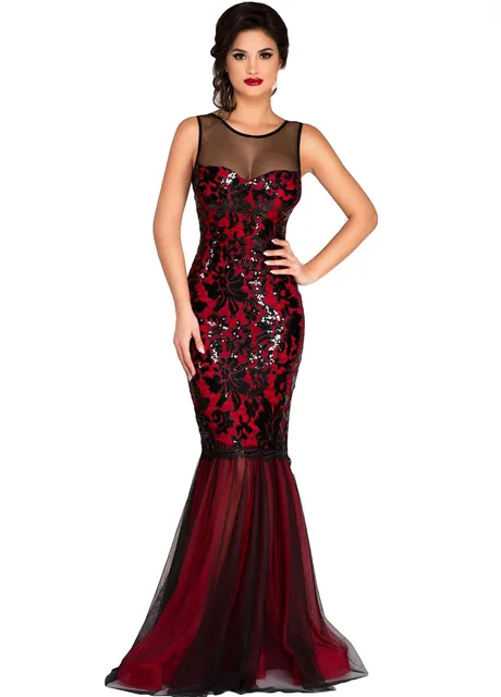 Mesh Patchwork Sequins Tulle Fishtail Party Dress High Quality Mesh Patchwork Sequins Tulle Fishtail Party Dress High Quality Elegant Women New Summer Maxi Hottest