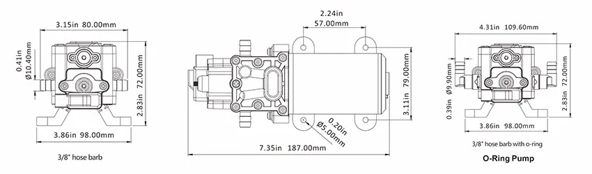 SEAFLO 12 V морские лодки 1.3GPM 60PSI мембранный насос с автоматическим регулированием давления воды