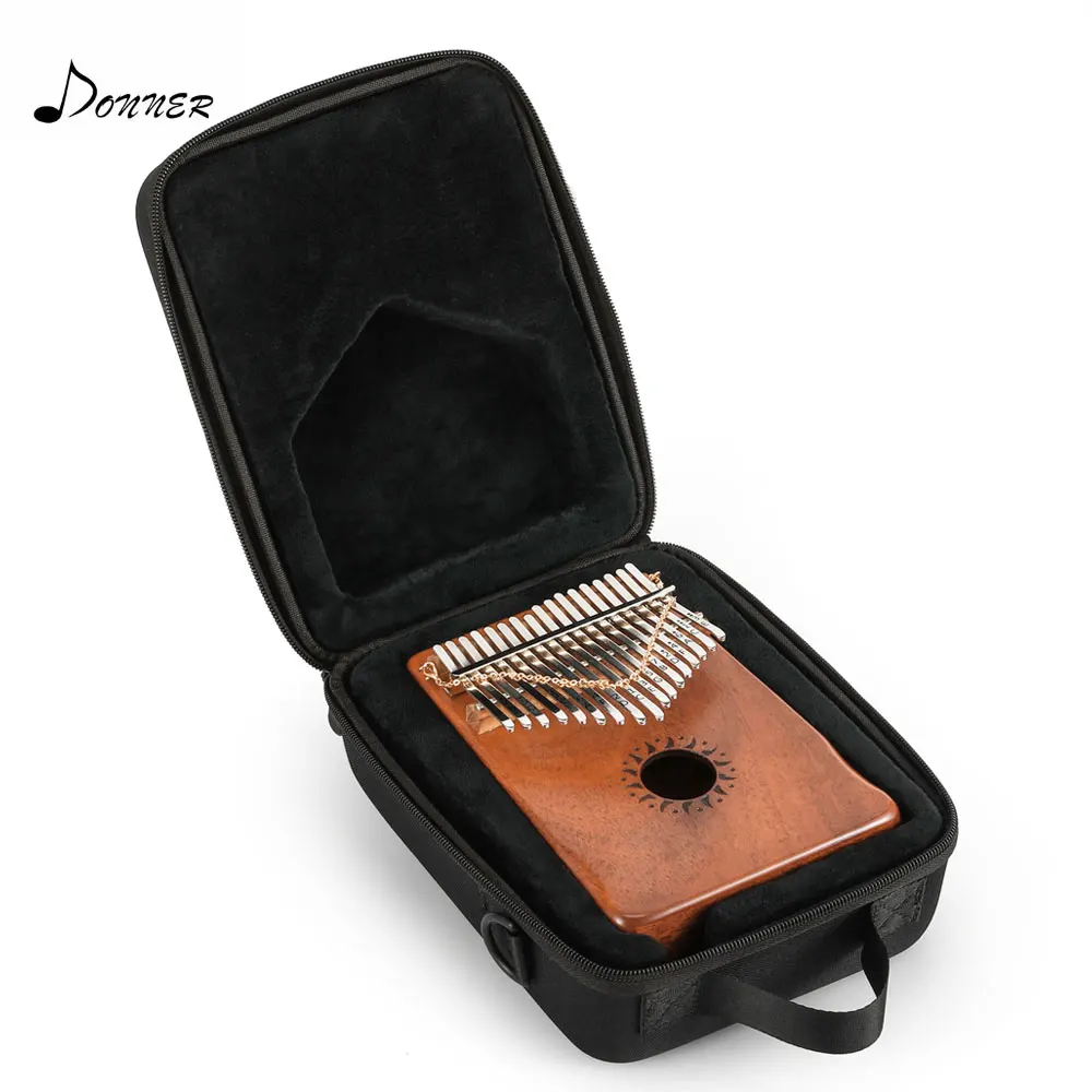 دونر 17 مفاتيح كاليمبا Mbira الإبهام البيانو لوحة مفاتيح صغيرة الماريمبا الخشب آلة موسيقية الماهوجني مع تحمل حالة ضبط أداة