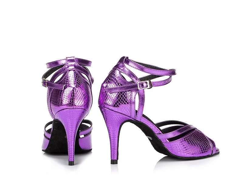 DILEECHI/потрясающие оранжевые туфли для латинских танцев из искусственной кожи; женская Обувь для бальных танцев на высоком каблуке 8,5 см