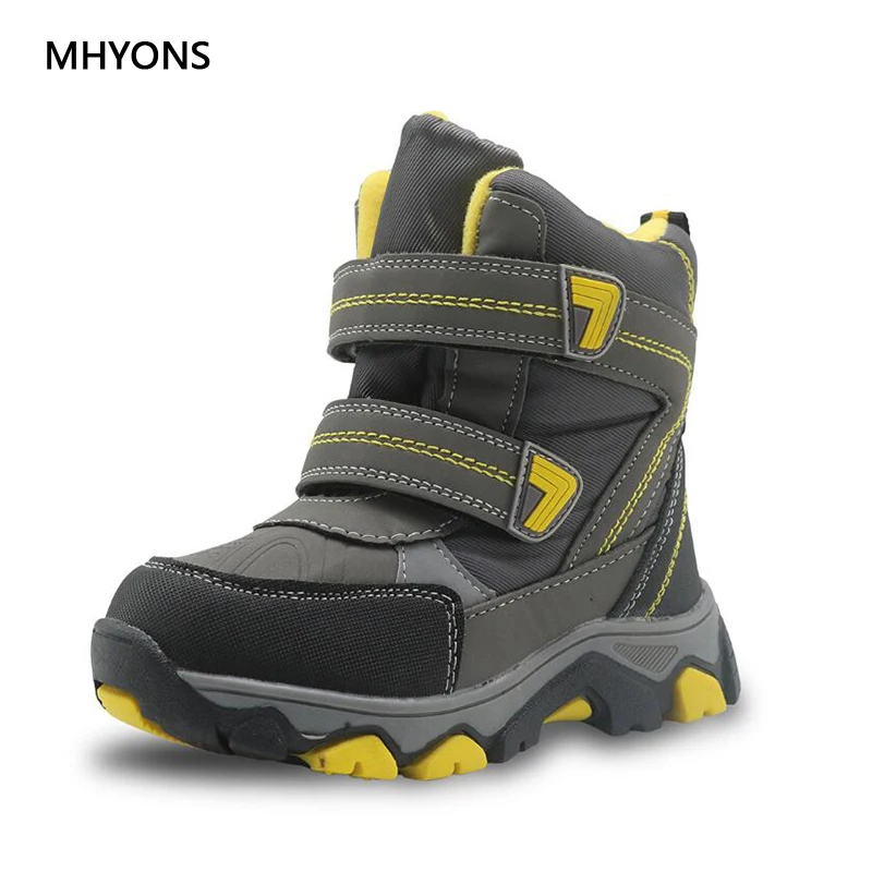 

MHYONS 2018 New Girls Boots Boy Flat With Rubber Boots Children Winter Warm Snow Boots Waterproof Anti-skid Children Warm Shoes
