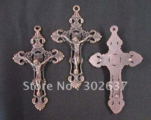 

FREE SHIPPING 45pcs Antiqued copper plt crucifix pendants A1237C