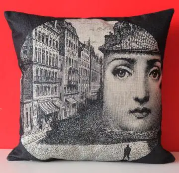 Европейский стиль Подушка fornasetti Piero Coussins персонаж книга абстрактное искусство креативное украшение подушки для офисного стула - Цвет: A4