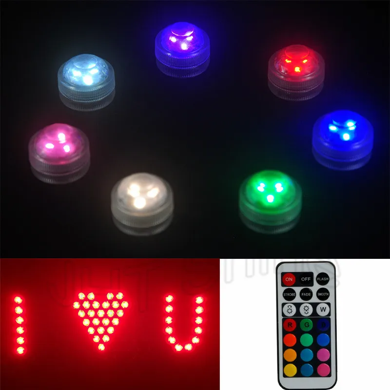 

10x Remote Control Waterproof LED Tea Mini Light With Battery Party Wedding Christmas Decor Hookah Shisha Table Halloween