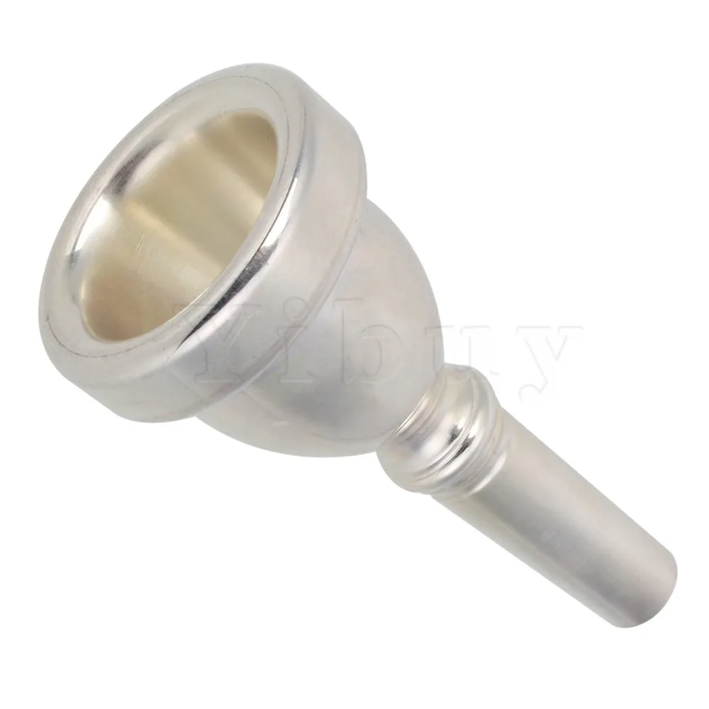 Yibuy Professional Silver Plated Large Tuba Horn Mouthpiece Musical Instrument Yibuy Professional Silver Plated Large Tuba Horn Mouthpiece Musical Instrument