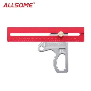 

ALLSOME Woodworking Angle Ruler 45/90 Degree Ruler Scribe Gauge Measuring Tool HT2319-2321