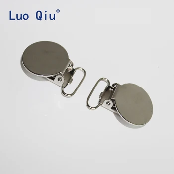 

Round Shape Suspender Clips Holders Round Top Metal Sliver Baby Dummy Pacifier Clips Garment Enamel 50 pcs/lot 20mm