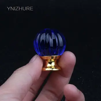

Creative Blue Pumpkin Design Crystal Glass Furniture Handle Door Handles Dresser Drawer Wardrobe Sliding Hardware Accessories