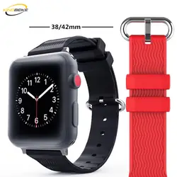 5 цветов мягкий силиконовый сменный спортивный ремешок для Apple Watch Series 1 2 3 4 запястье браслет ремешок iWatch 38 мм 42 мм 40 мм 44 мм