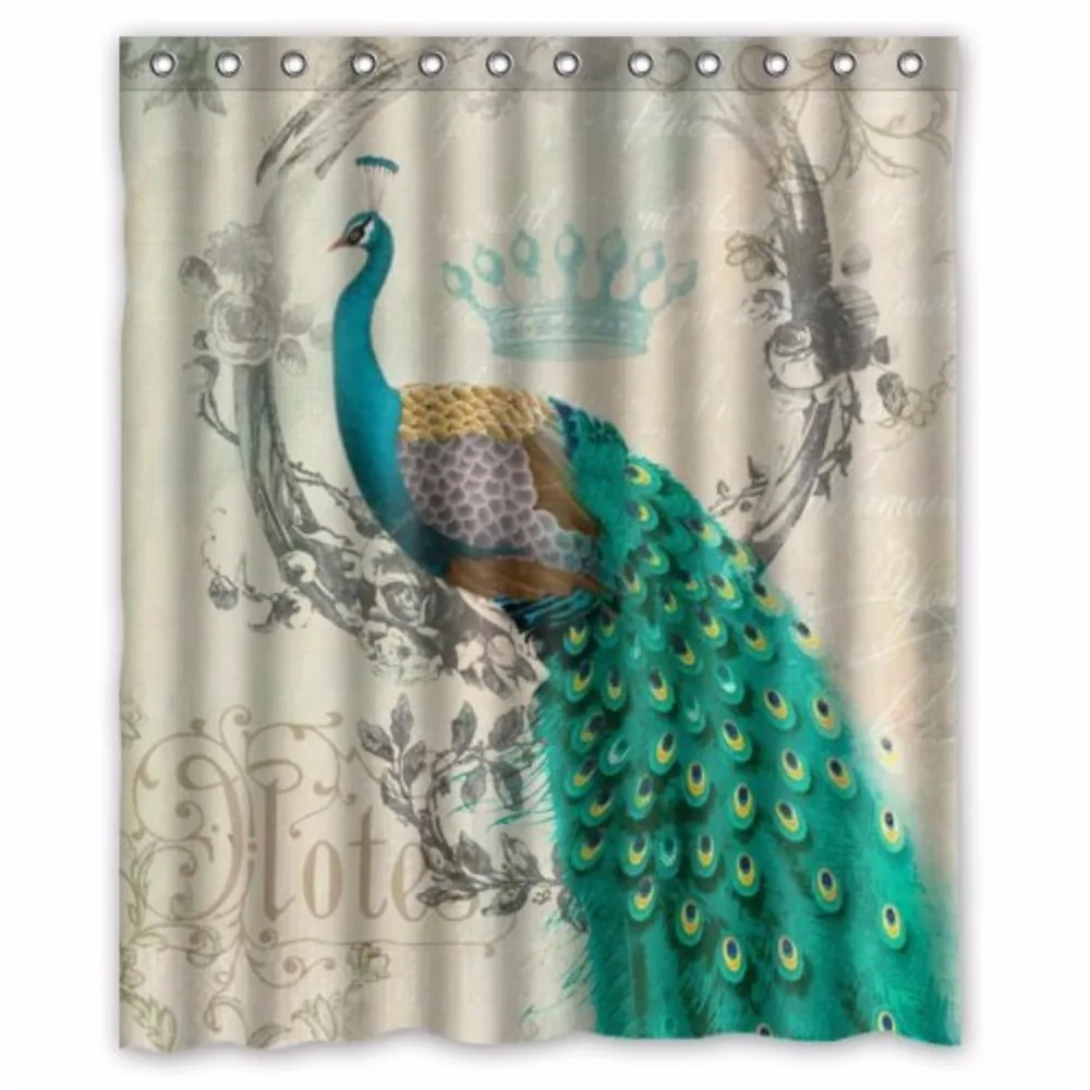 Stylish Living Elegant Vintage Peacock A Custom Shower Curtain 100