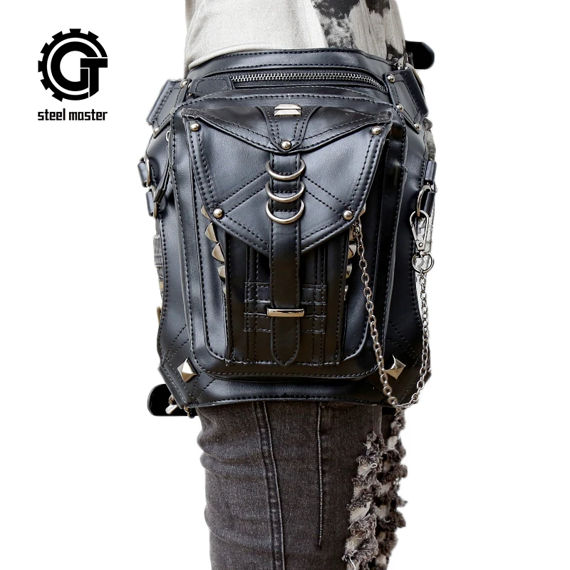 Steam Punk Bag Gothic Waist Bag for Men Women Cross Body Messenger Bag