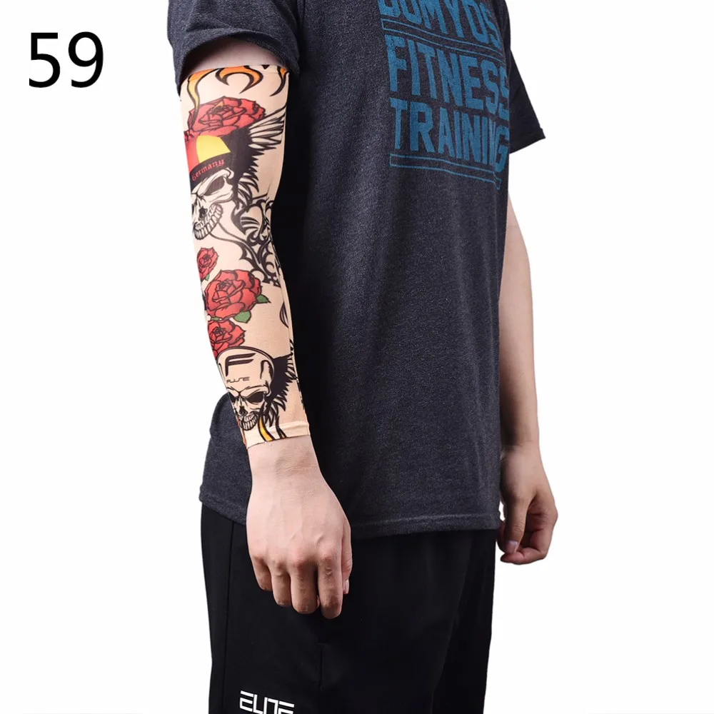 Мужские Гетры для рук нейлоновые временные рукава татуировки эластичные рукава татуировки спортивные нарукавники солнцезащитные